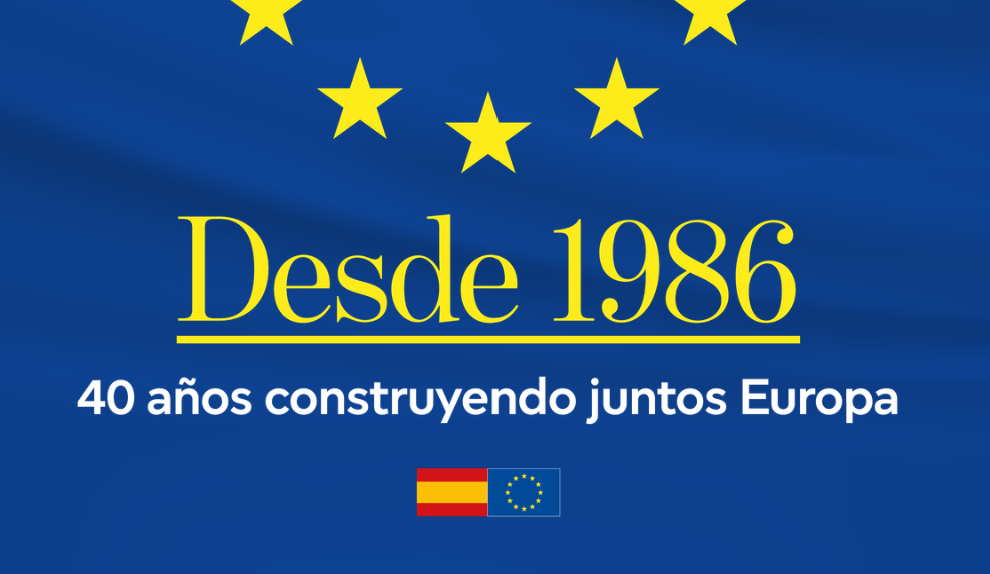 Imagen visual de la iniciativa "Desde 1986" con la que las instituciones europeas conmemoran el 40 aniversario de España en la UE
